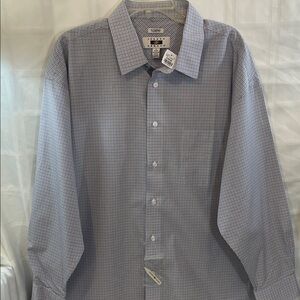 Joseph Abboud  Men's Blue/White Plaid Dress Shirt Size 18 32/33 100% cotton NWT
